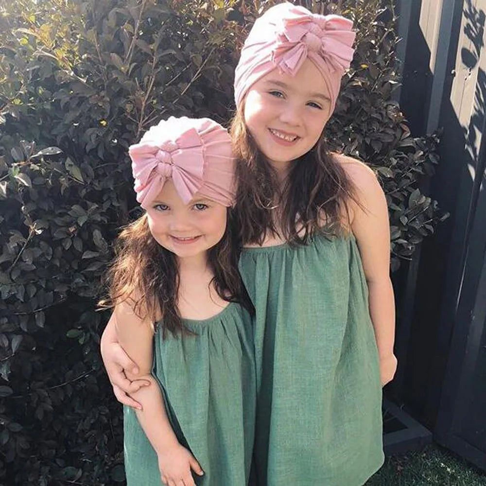 Turban en coton avec petits nœuds pour petites filles