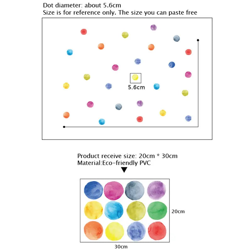 Autocollants muraux en point coloré pour chambre d’enfant