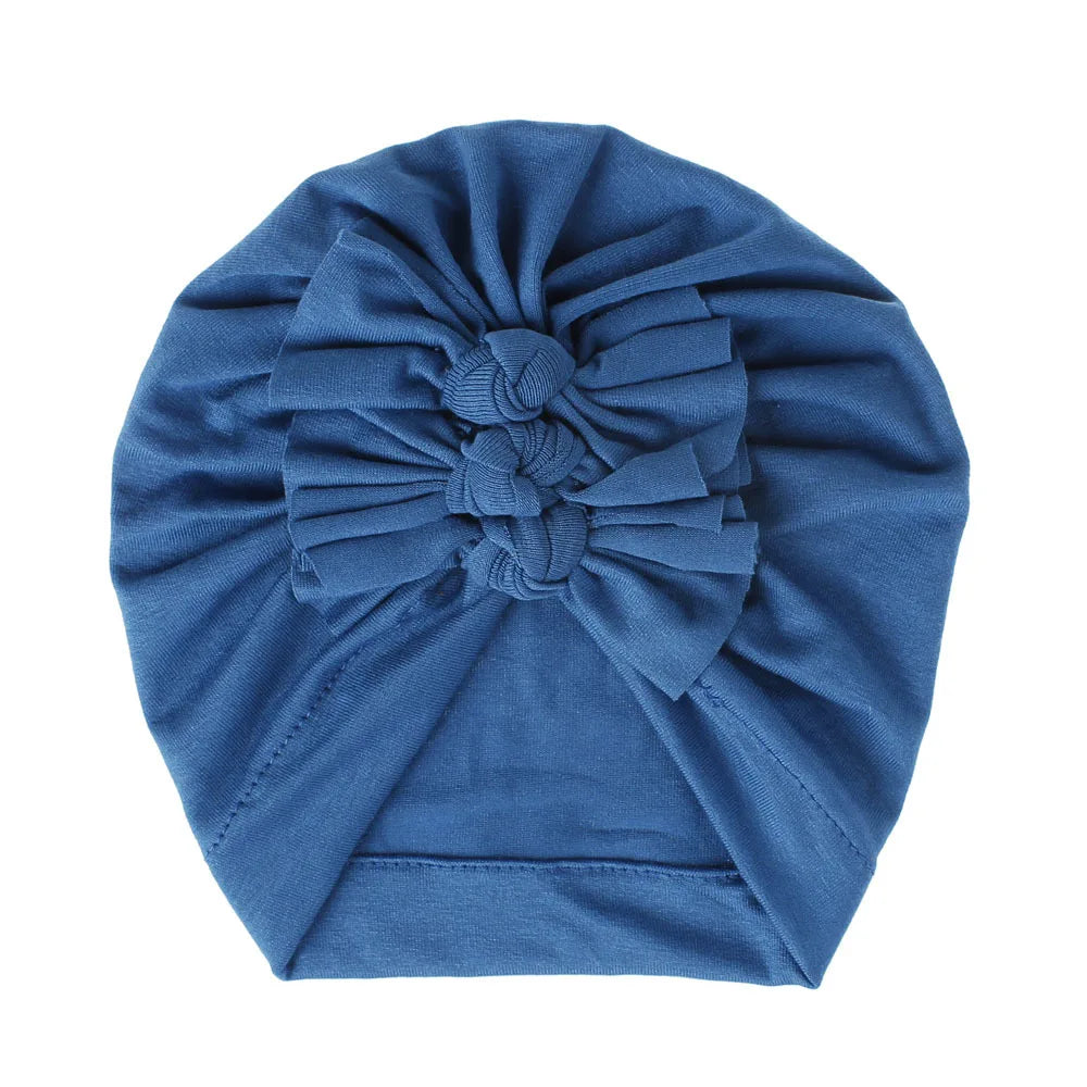 Turban en coton avec petits nœuds pour petites filles
