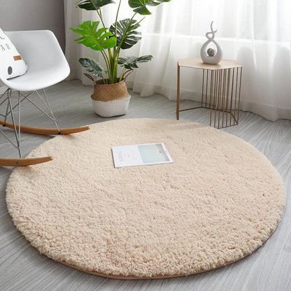 Tapis de sol bébé doux rond et beige pour bébé