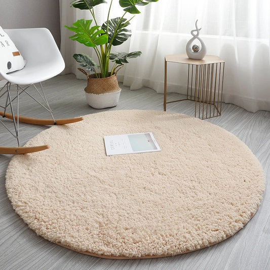 Tapis de sol bébé doux rond et beige pour bébé