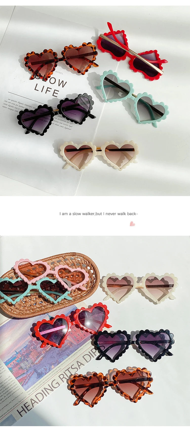 Lunette colorée avec un design en forme de coeur pour enfant
