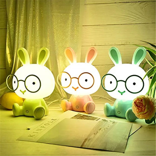 Veilleuse LED en forme de lapin de dessin animé