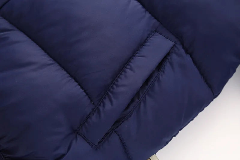 Doudoune bébé bleue foncée rembourrée avec velours intérieur