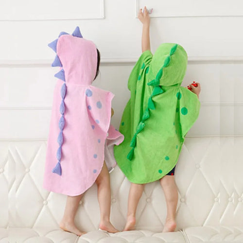 Serviette de bain à capuche en forme de dinosaure