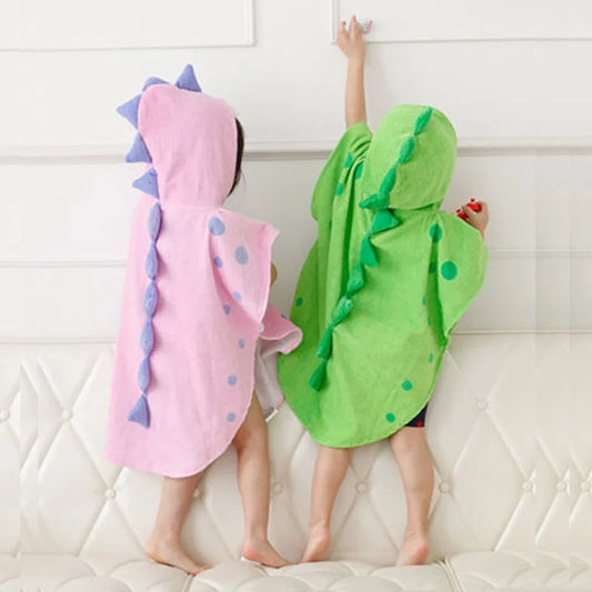 Serviette de bain à capuche en forme de dinosaure