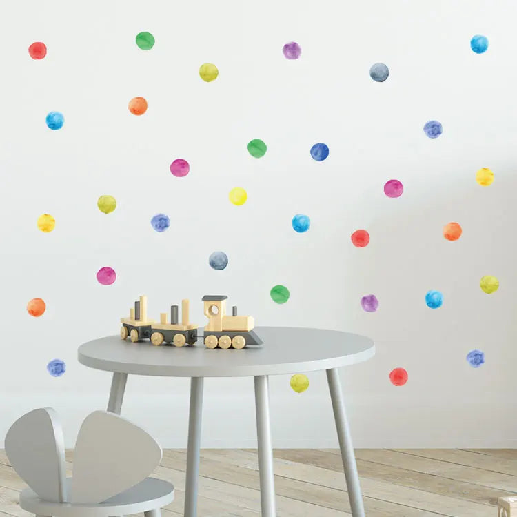 Autocollants muraux en point coloré pour chambre d’enfant
