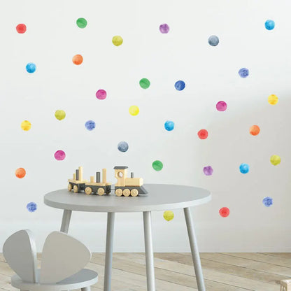 Autocollants muraux en point coloré pour chambre d’enfant
