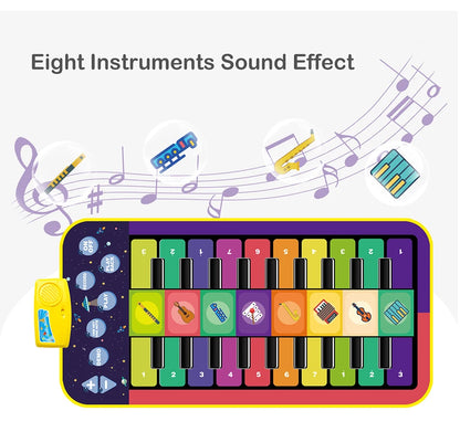 Tapis d’éveil musical multifonction violet et rouge pour enfants