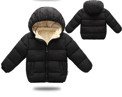 Doudoune bébé bleue foncée rembourrée avec velours intérieur
