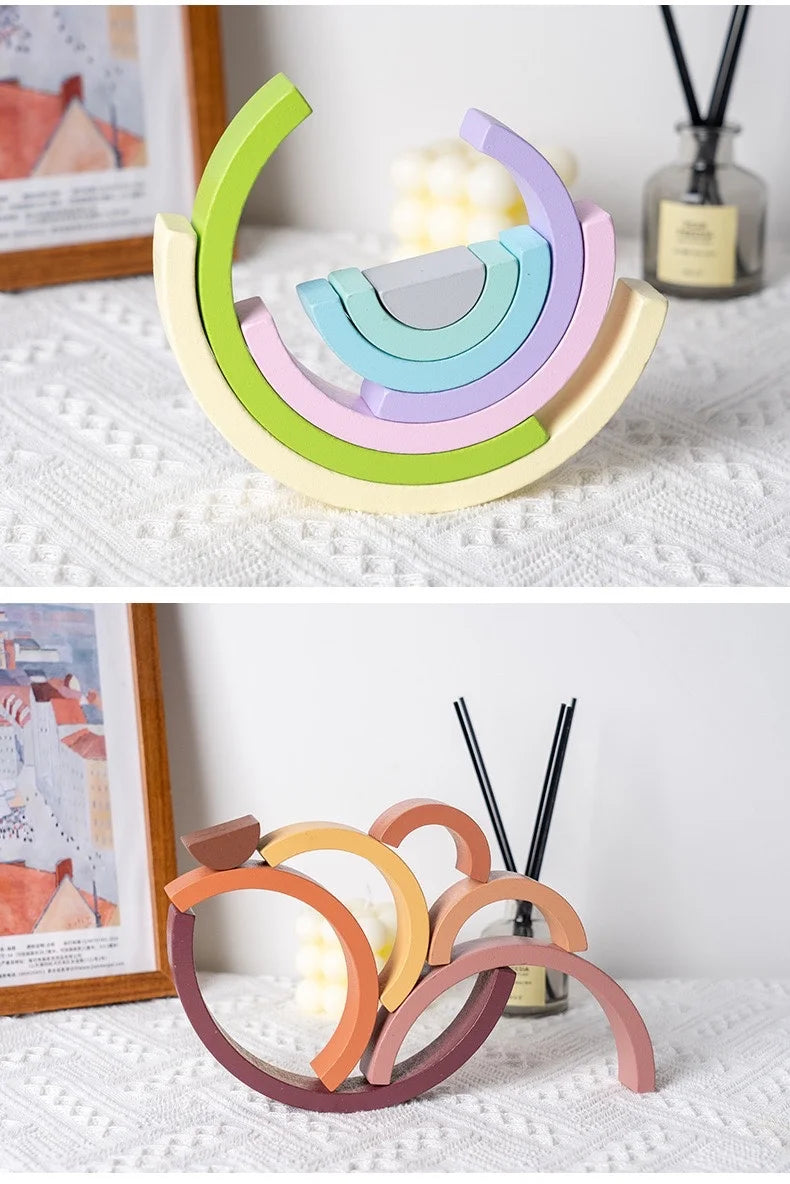 Jeu Montessori d’empilement en bois pour bébé