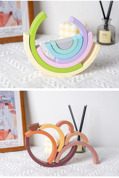 Jeu Montessori d’empilement en bois pour bébé