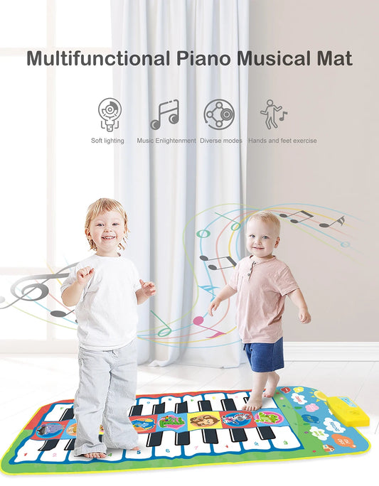 Tapis d’éveil musical rouge et vert multifonction pour enfants