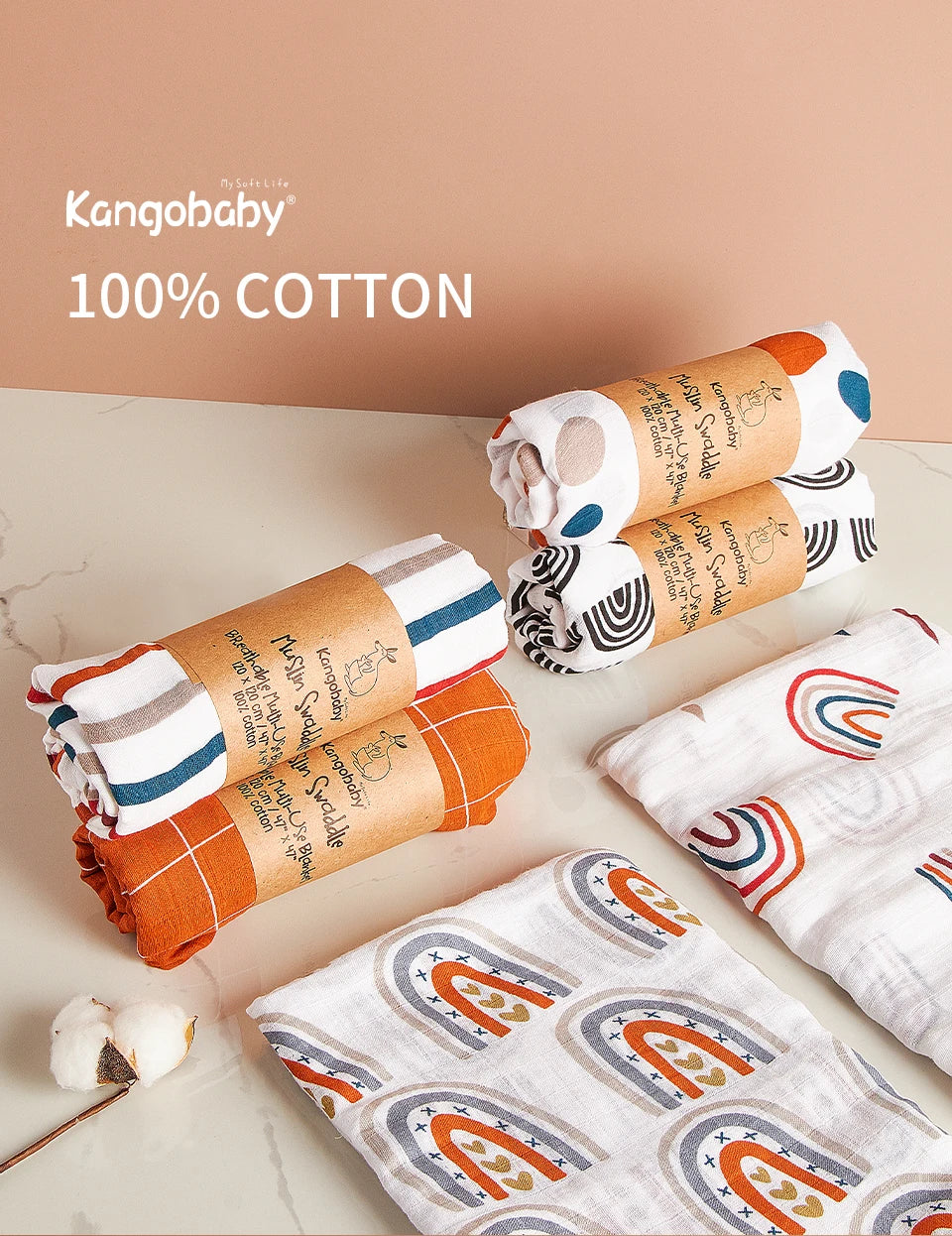 Couverture en tissu de mousseline pour bébé