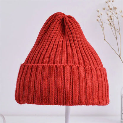 Bonnet tricoté côtelé pour bébés filles et garçons