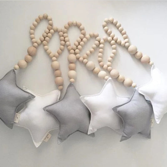 Perles en bois en forme d’étoile décoratif / Perles décoratives en bois en forme de lune / Perles décoratives en bois en forme de cœur