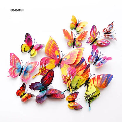 Autocollants muraux 3D en forme de papillon 12Pcs