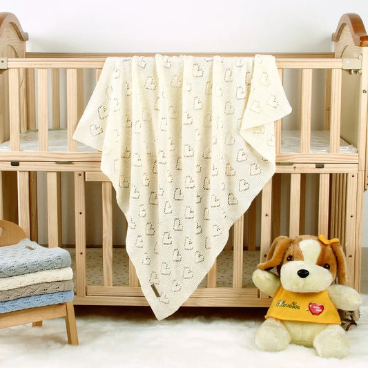 Couverture tricotée en coton pour bébé