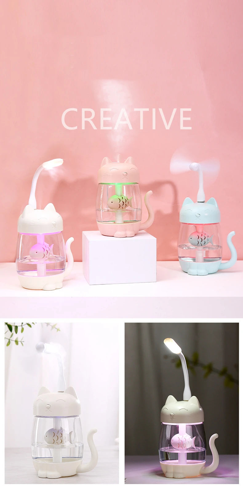 Humidificateur d’air en forme de chat