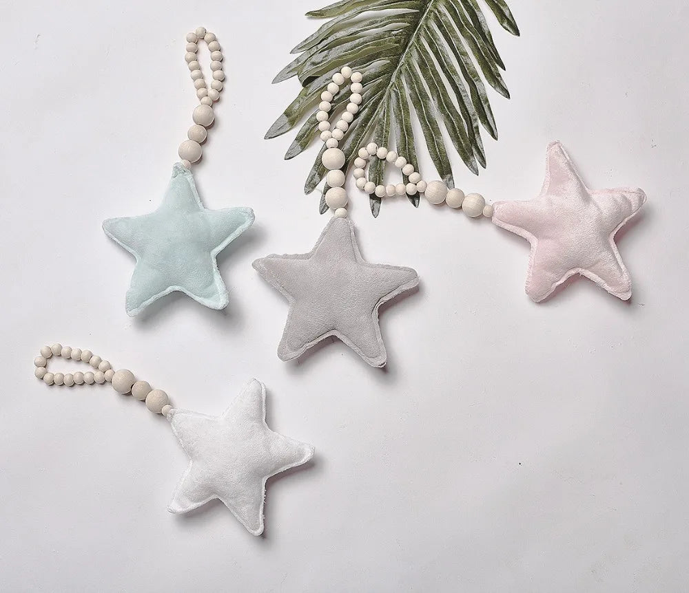 Perles en bois en forme d’étoile décoratif / Perles décoratives en bois en forme de lune / Perles décoratives en bois en forme de cœur