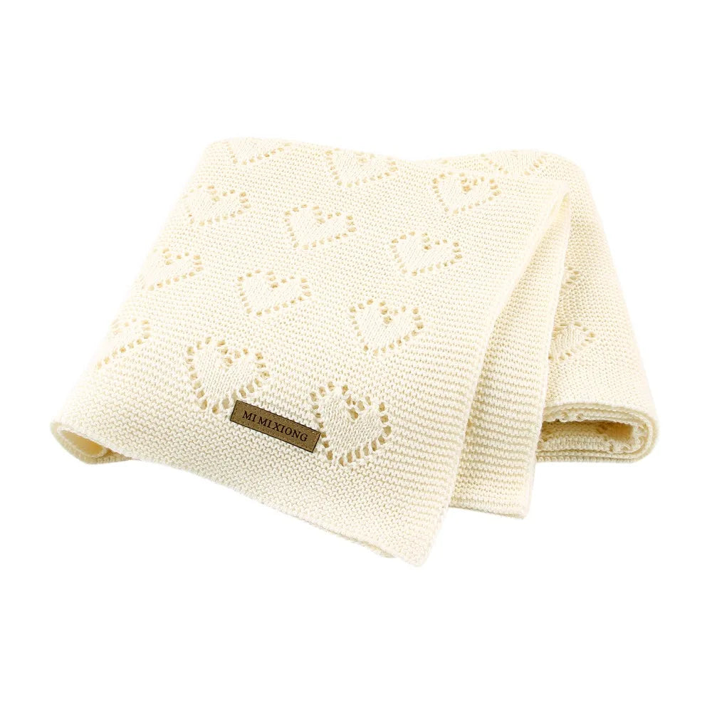 Couverture tricotée en coton pour bébé