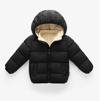 Doudoune bébé bleue foncée rembourrée avec velours intérieur