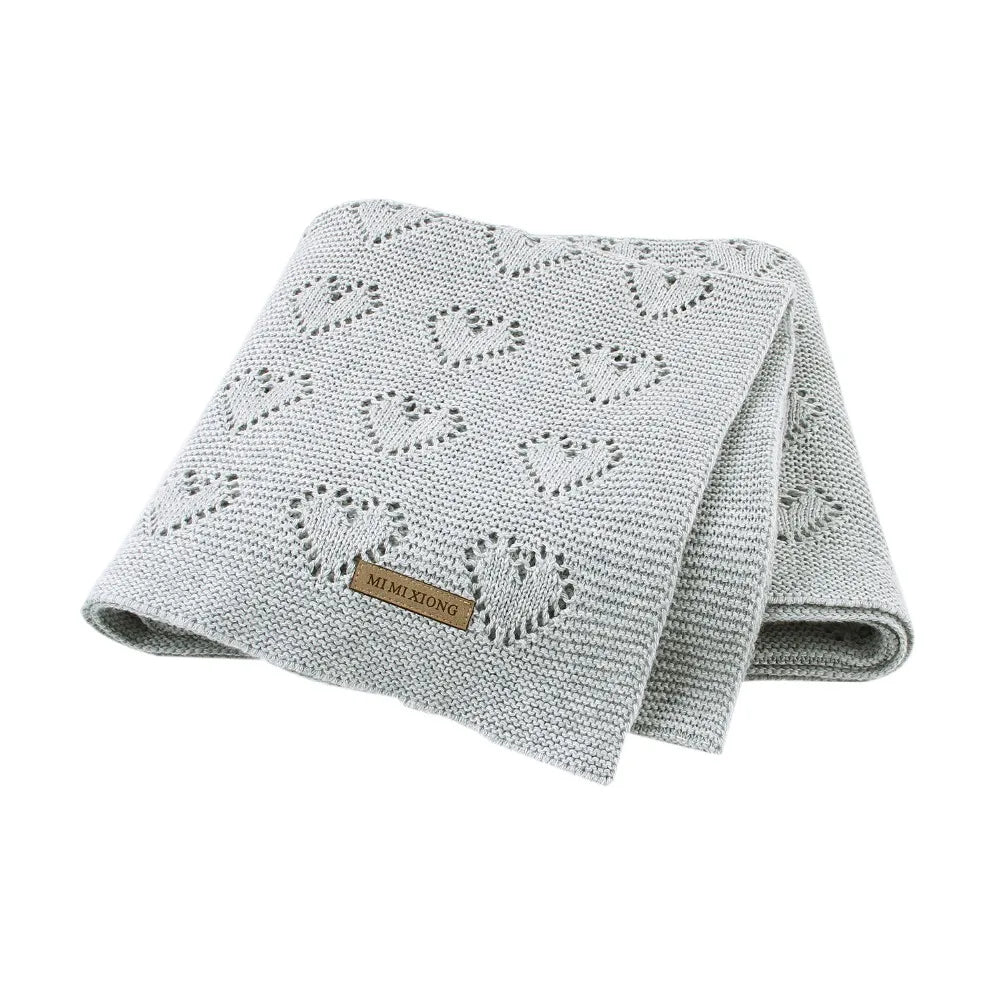 Couverture tricotée en coton pour bébé