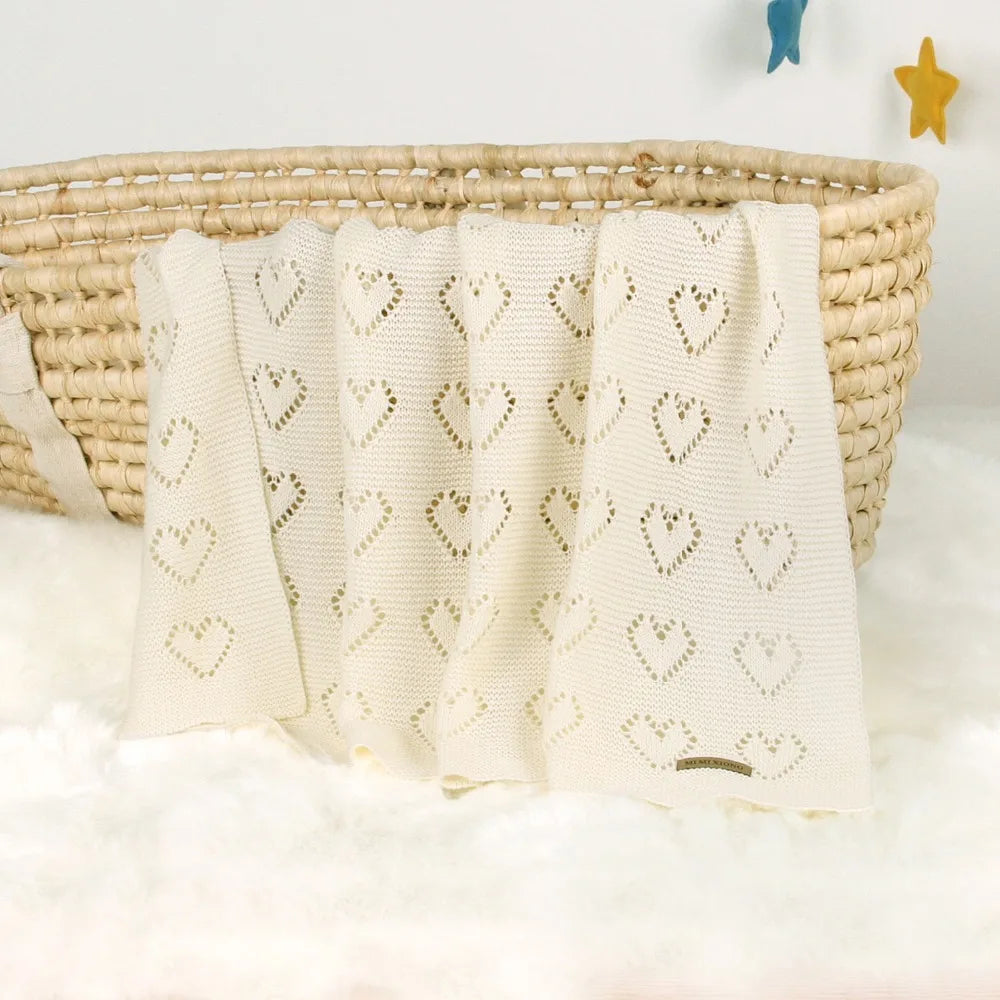 Couverture tricotée en coton pour bébé