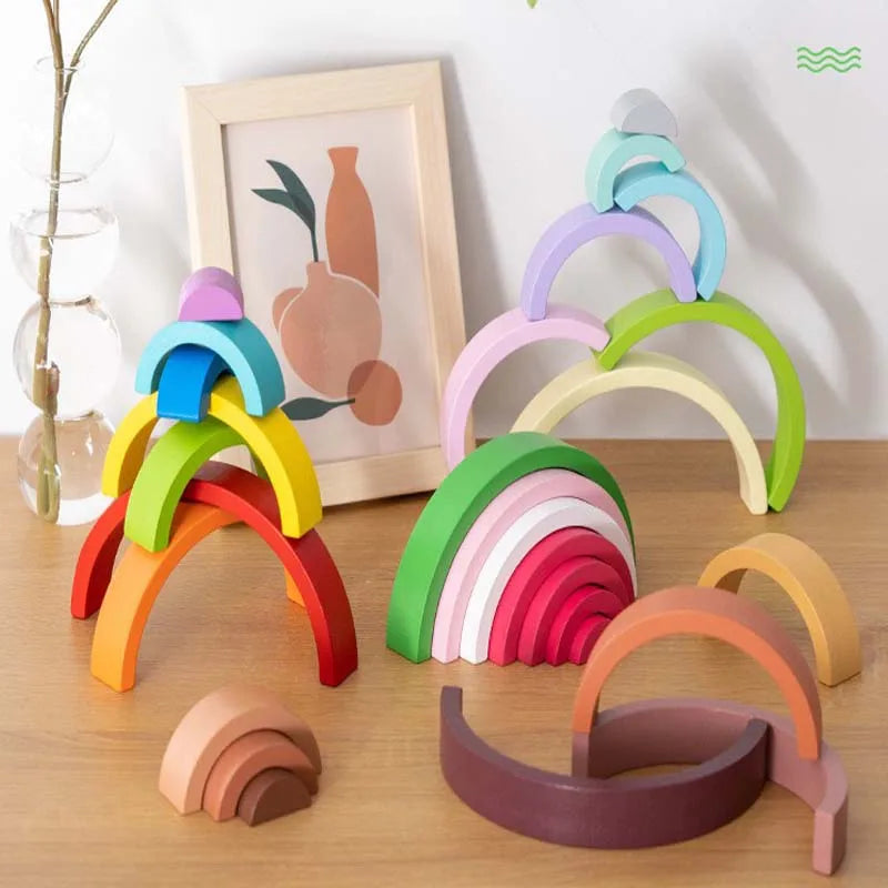 Jeu Montessori d’empilement en bois pour bébé