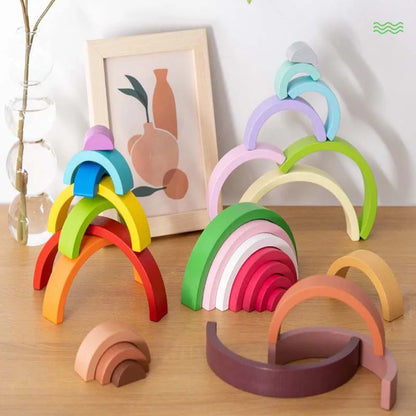 Jeu Montessori d’empilement en bois pour bébé
