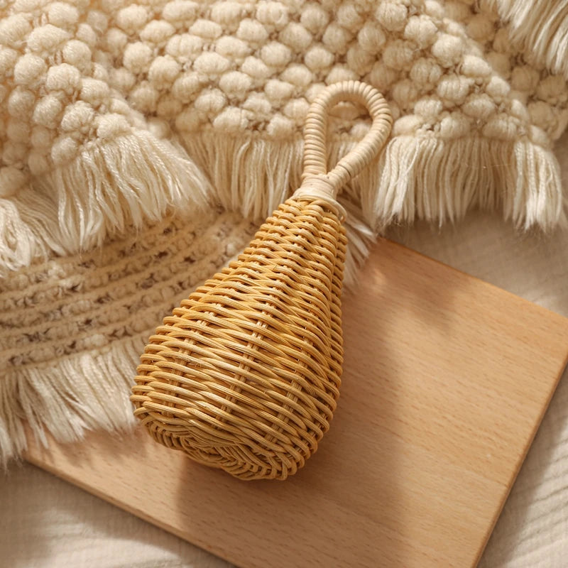 Hochet en bois avec anneau de dentition pour bébé