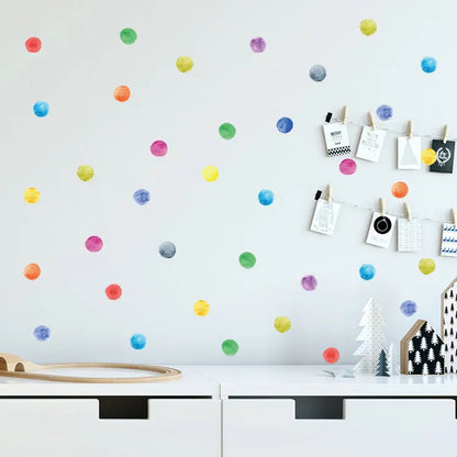 Autocollants muraux en point coloré pour chambre d’enfant