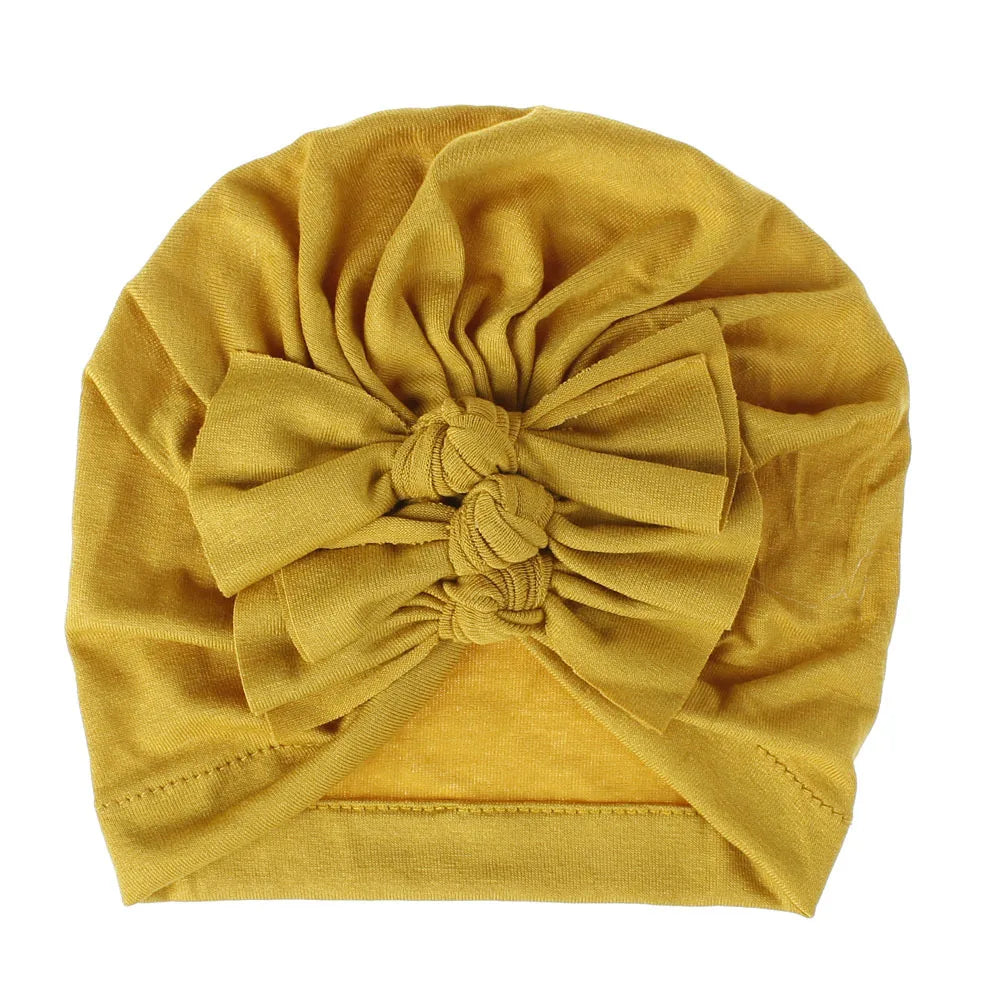 Turban en coton avec petits nœuds pour petites filles