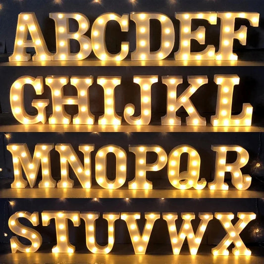 Alphabet lettre LED lumières lumineux 22cm