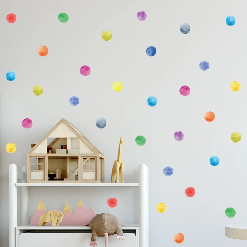 Autocollants muraux en point coloré pour chambre d’enfant