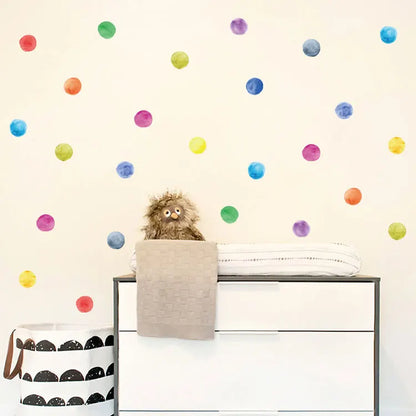 Autocollants muraux en point coloré pour chambre d’enfant