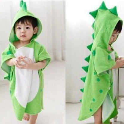 Serviette de bain à capuche en forme de dinosaure