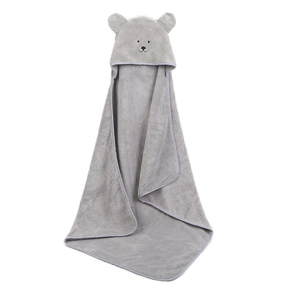 Serviette de bain avec jolis motifs de dessins animés pour bébé