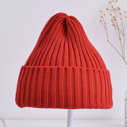 Bonnet tricoté côtelé pour bébés filles et garçons