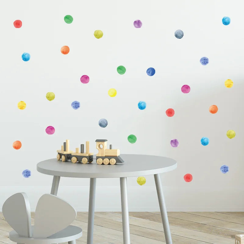 Autocollants muraux en point coloré pour chambre d’enfant