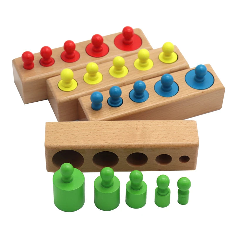 Jeux éducatifs montessori avec cylindres