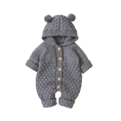 Combinaison tricotée capuche oreilles d’ours