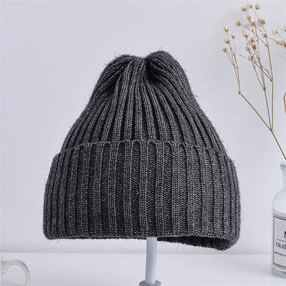 Bonnet tricoté côtelé pour bébés filles et garçons