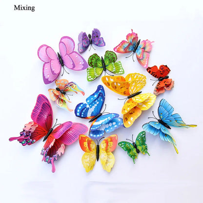 Autocollants muraux 3D en forme de papillon 12Pcs
