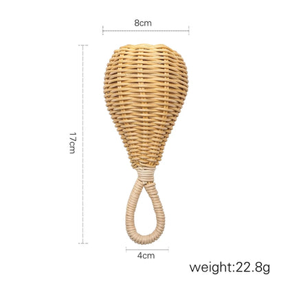 Hochet en bois avec anneau de dentition pour bébé