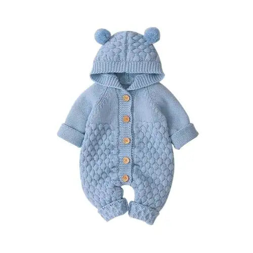 Combinaison tricotée capuche oreilles d’ours