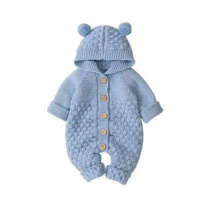 Combinaison tricotée capuche oreilles d’ours
