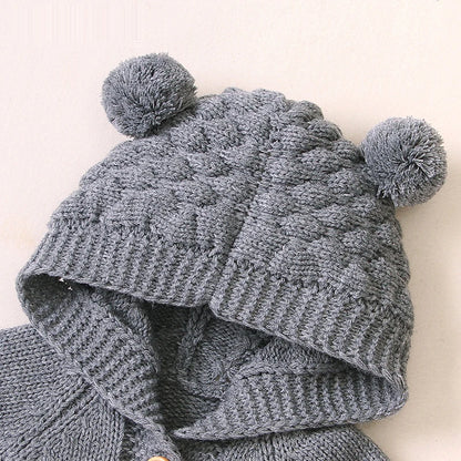 Combinaison tricotée capuche oreilles d’ours