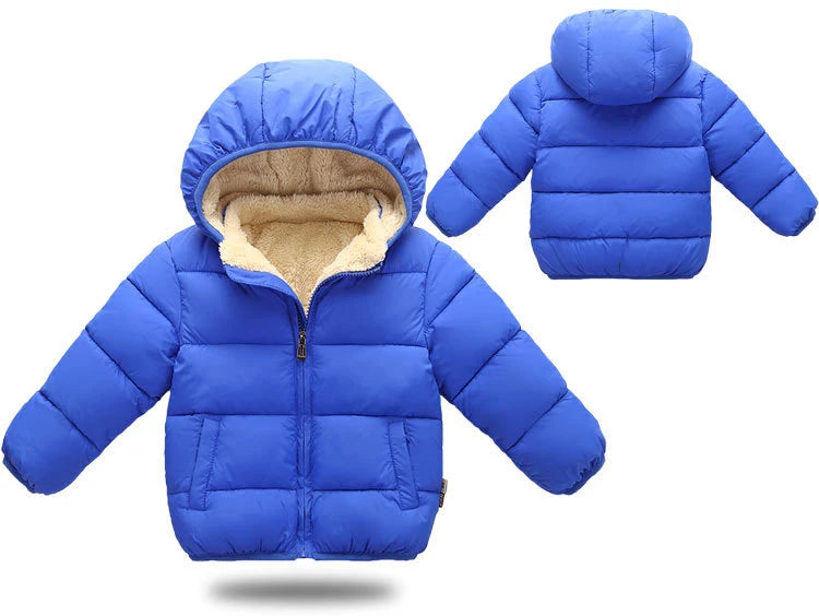 Doudoune bébé bleue foncée rembourrée avec velours intérieur