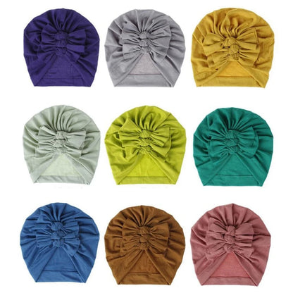 Turban en coton avec petits nœuds pour petites filles